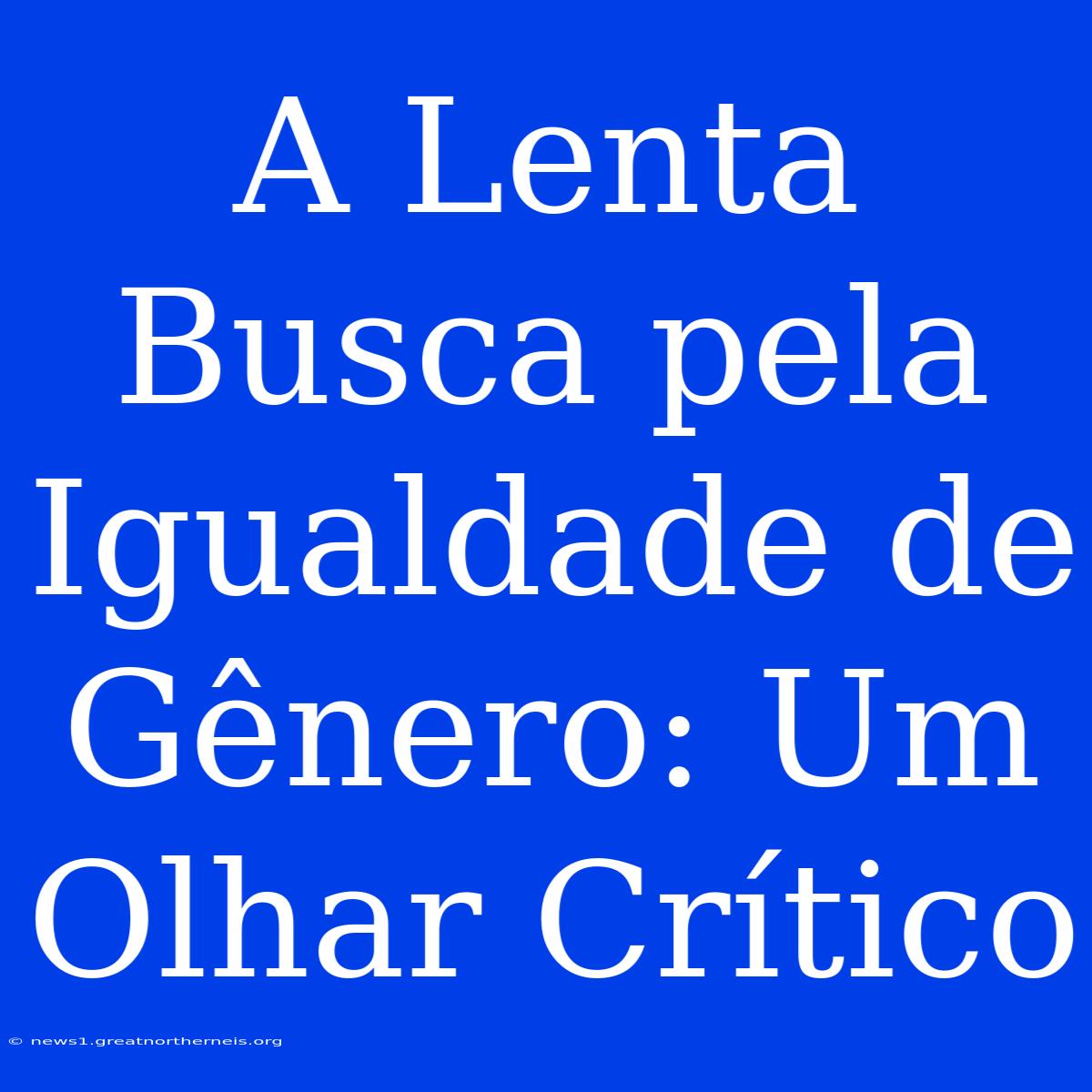 A Lenta Busca Pela Igualdade De Gênero: Um Olhar Crítico