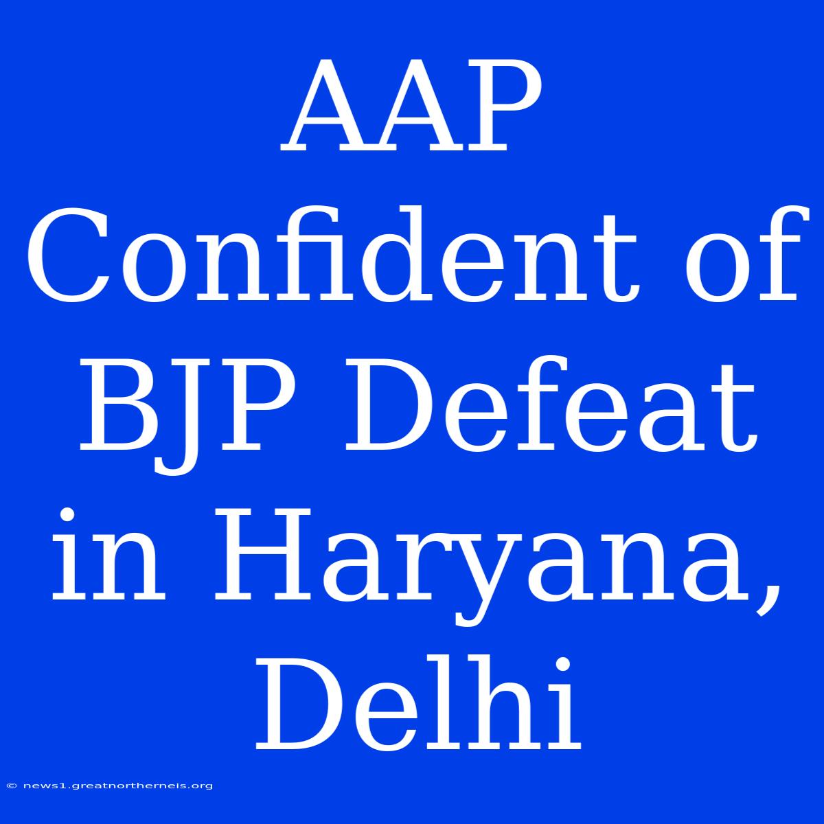 AAP Confident Of BJP Defeat In Haryana, Delhi