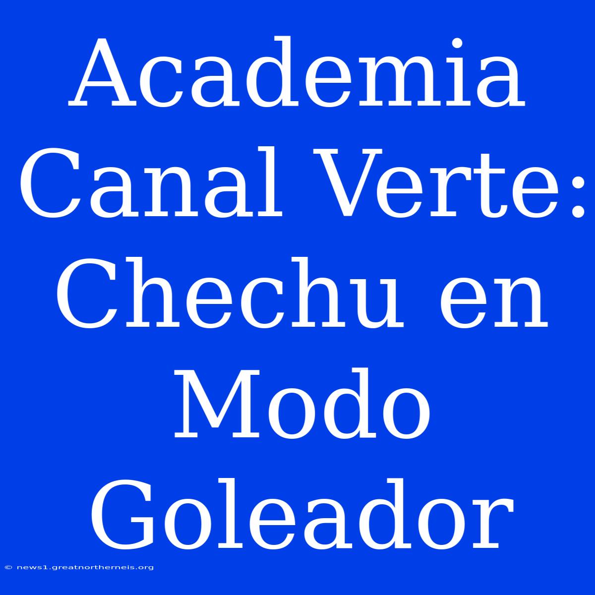 Academia Canal Verte: Chechu En Modo Goleador