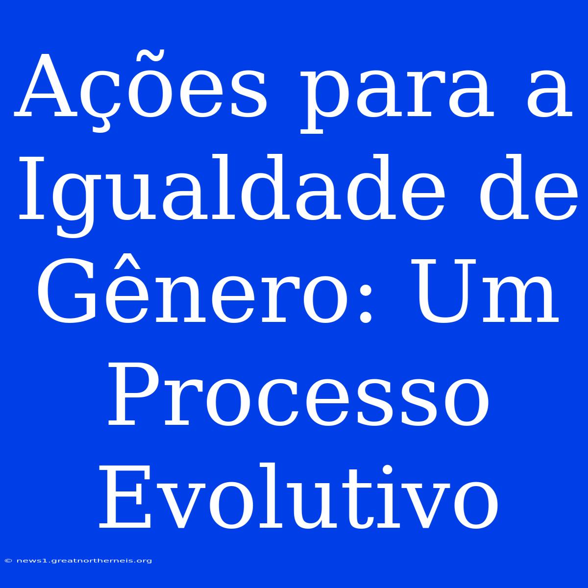 Ações Para A Igualdade De Gênero: Um Processo Evolutivo