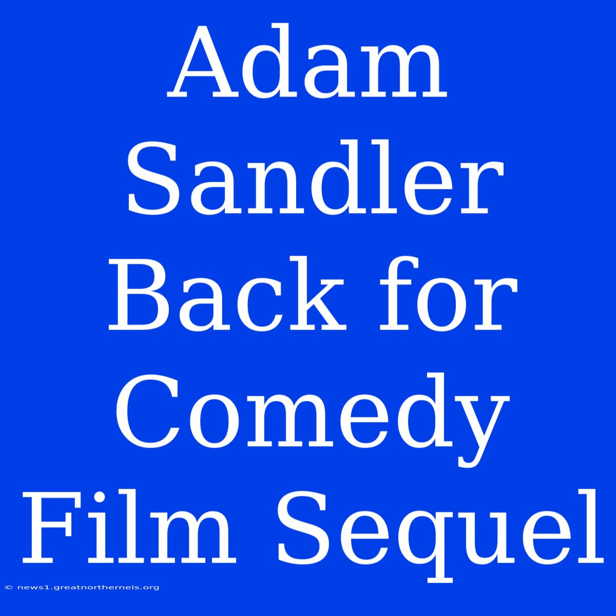 Adam Sandler Back For Comedy Film Sequel