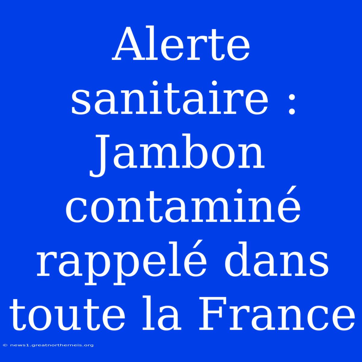 Alerte Sanitaire : Jambon Contaminé Rappelé Dans Toute La France