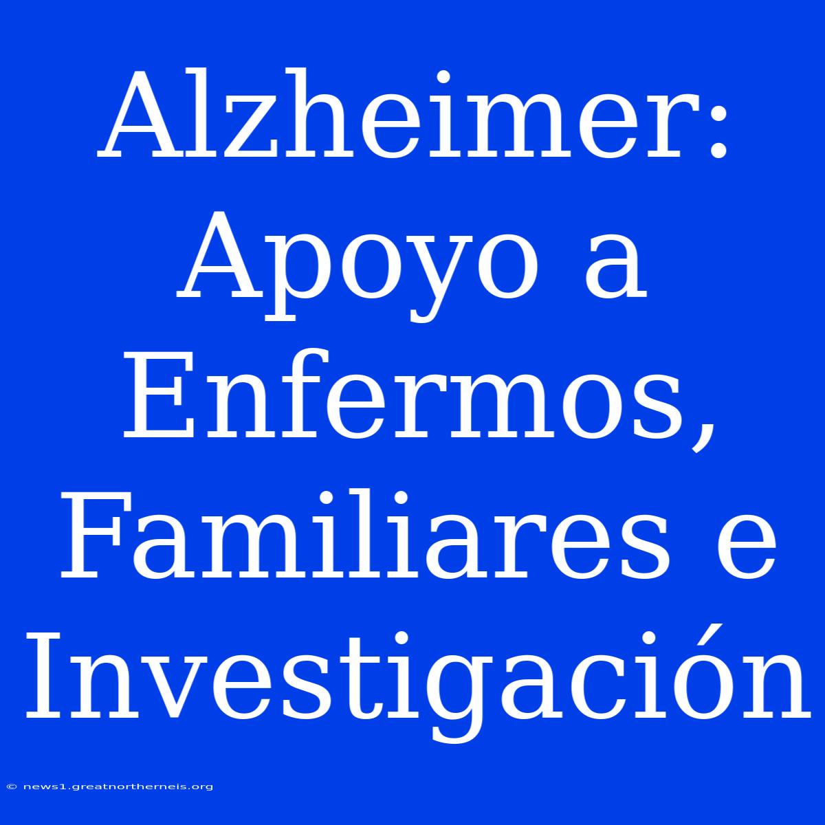 Alzheimer: Apoyo A Enfermos, Familiares E Investigación