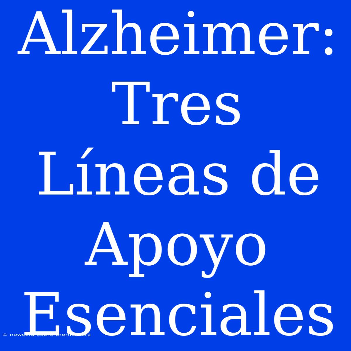 Alzheimer: Tres Líneas De Apoyo Esenciales