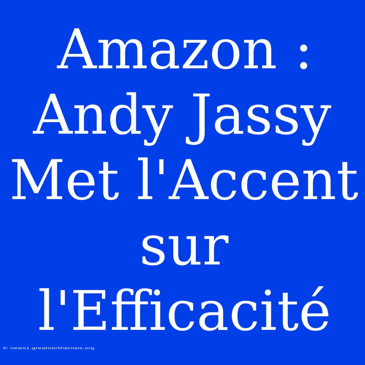 Amazon : Andy Jassy Met L'Accent Sur L'Efficacité