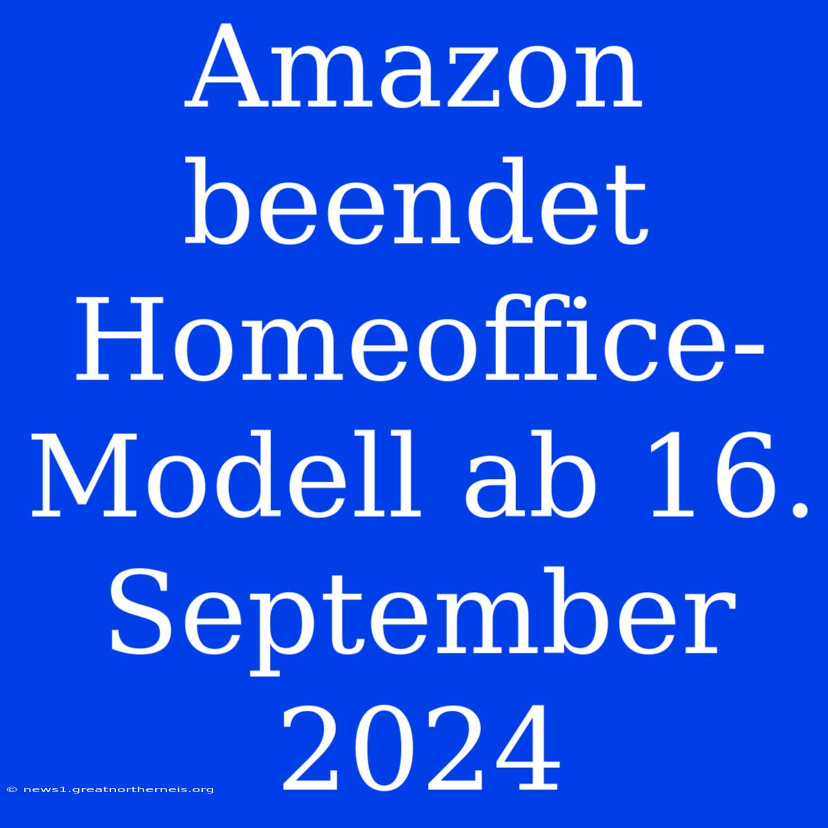 Amazon Beendet Homeoffice-Modell Ab 16. September 2024