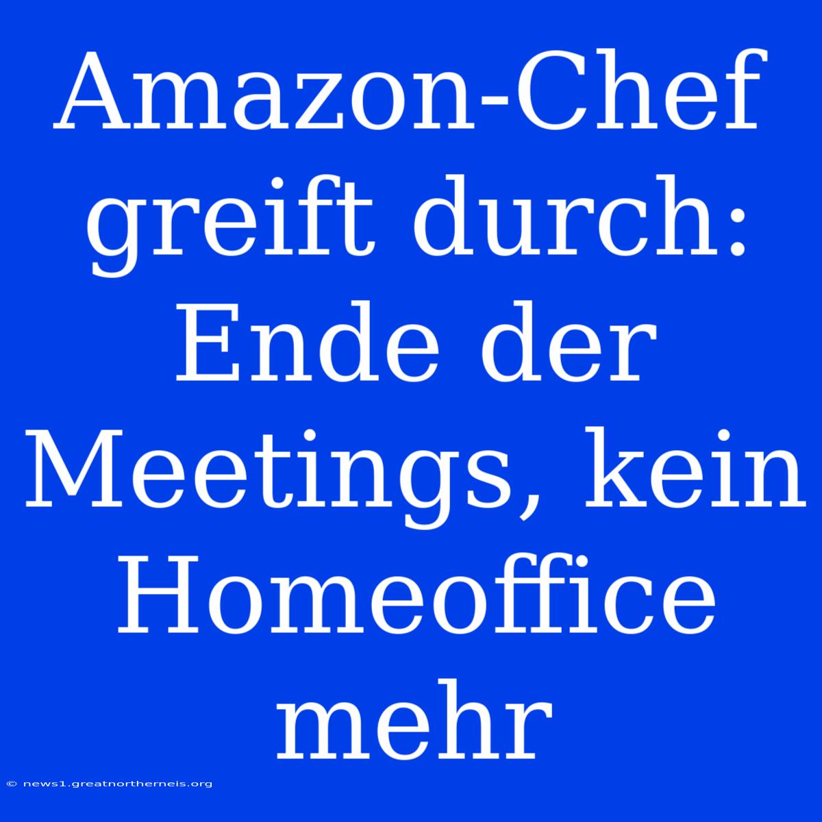 Amazon-Chef Greift Durch: Ende Der Meetings, Kein Homeoffice Mehr