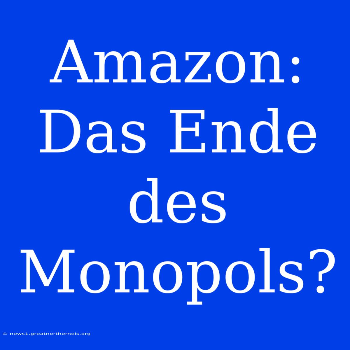 Amazon:  Das Ende Des Monopols?