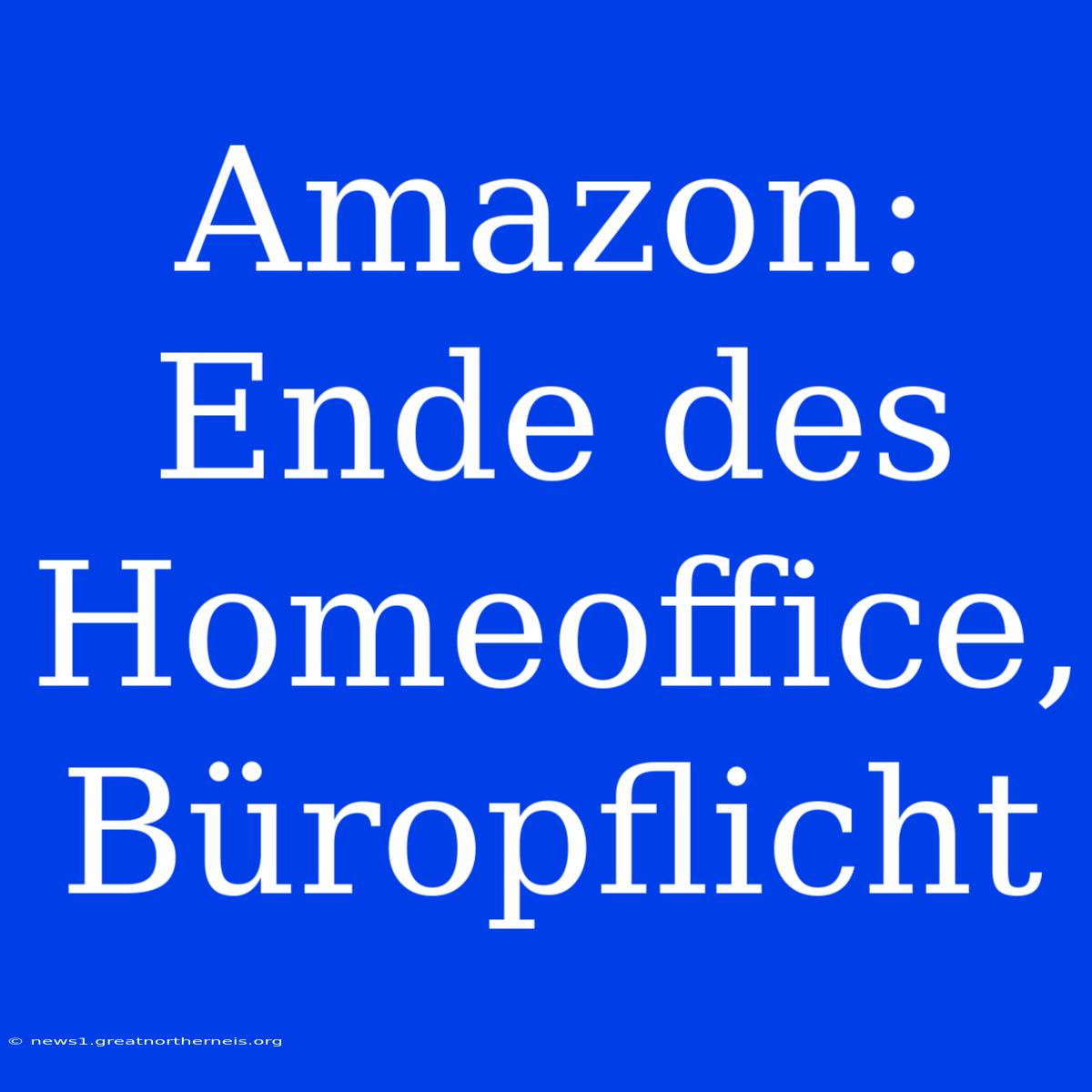 Amazon: Ende Des Homeoffice, Büropflicht