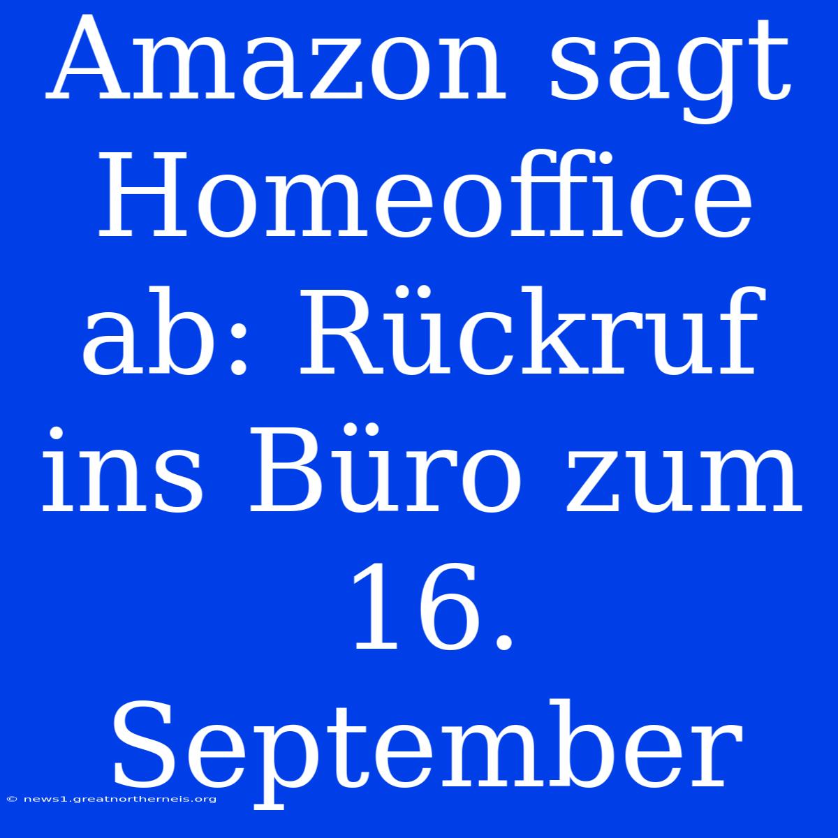 Amazon Sagt Homeoffice Ab: Rückruf Ins Büro Zum 16. September