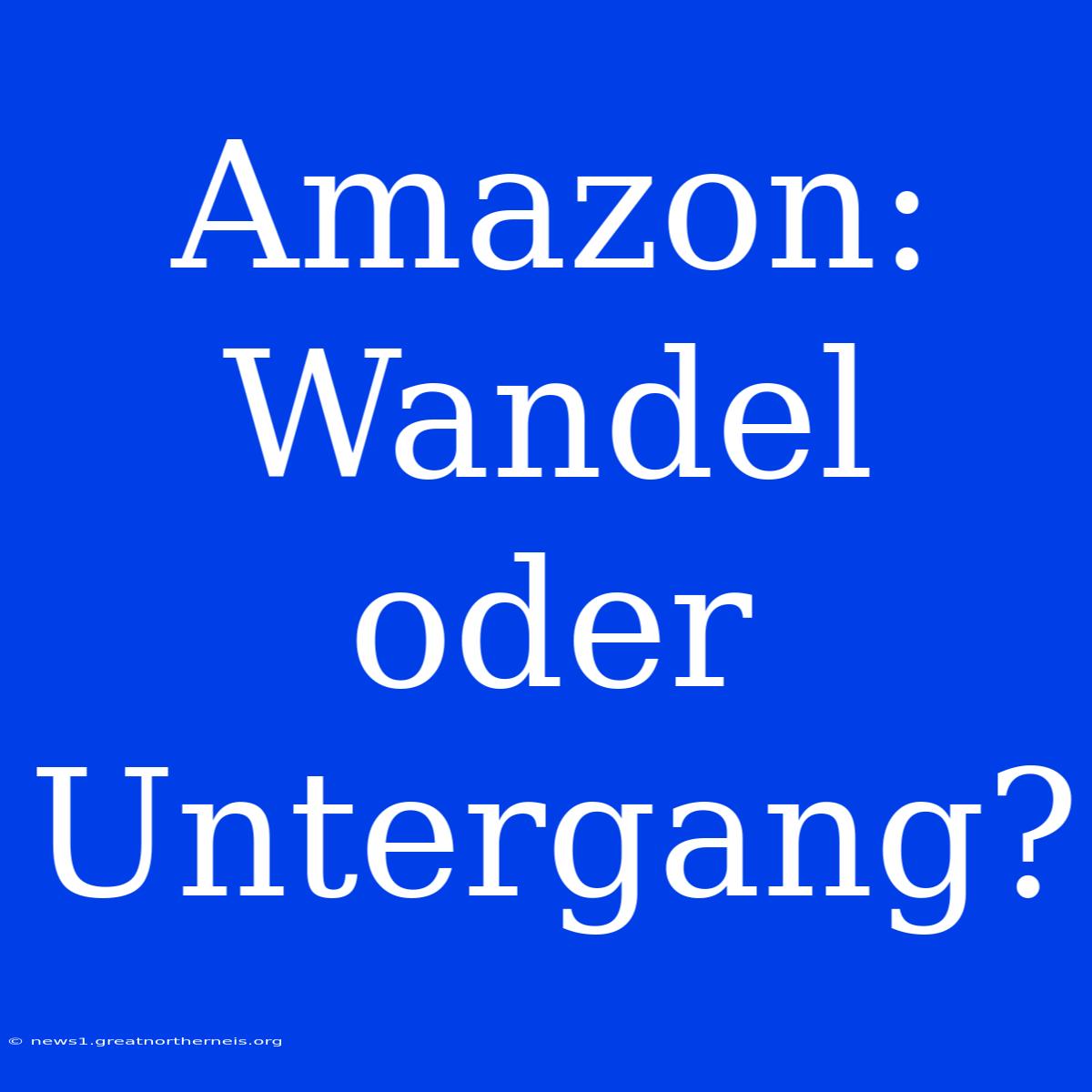 Amazon:  Wandel Oder Untergang?