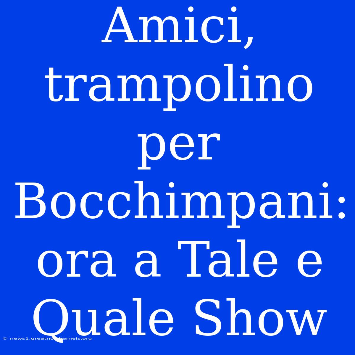 Amici, Trampolino Per Bocchimpani: Ora A Tale E Quale Show