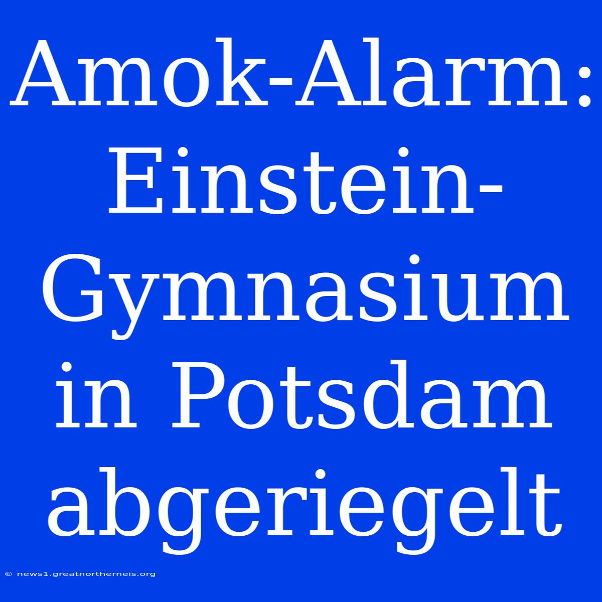 Amok-Alarm: Einstein-Gymnasium In Potsdam Abgeriegelt