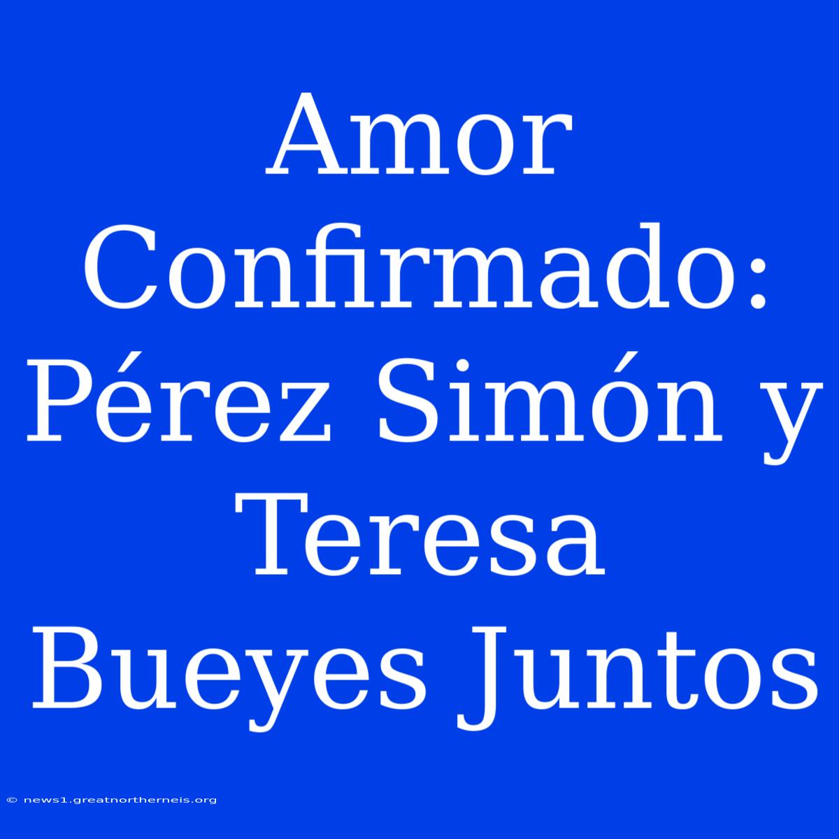 Amor Confirmado: Pérez Simón Y Teresa Bueyes Juntos