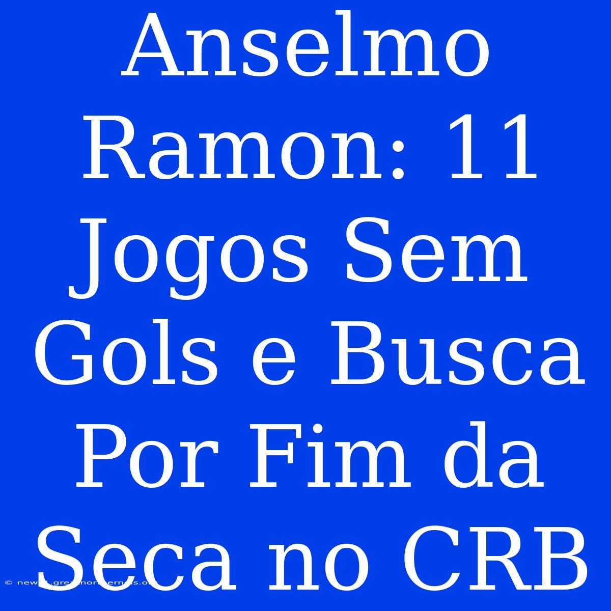 Anselmo Ramon: 11 Jogos Sem Gols E Busca Por Fim Da Seca No CRB