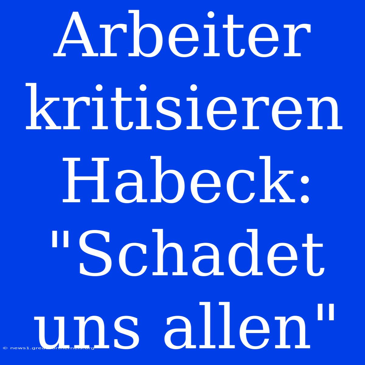 Arbeiter Kritisieren Habeck: 