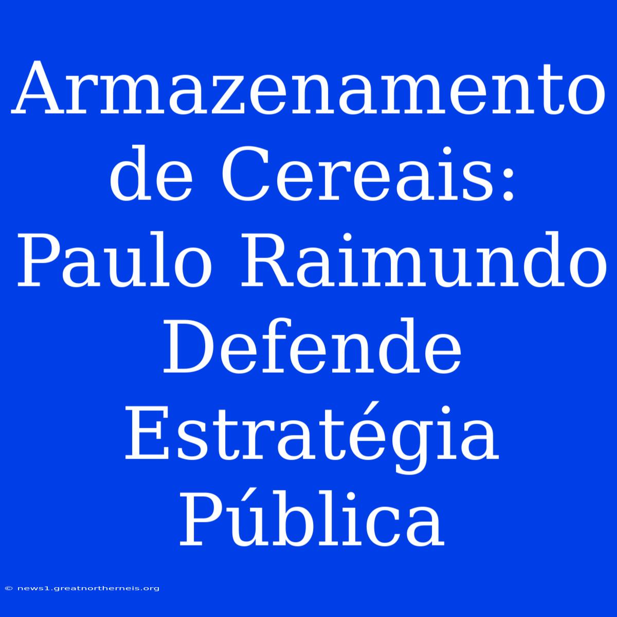 Armazenamento De Cereais: Paulo Raimundo Defende Estratégia Pública