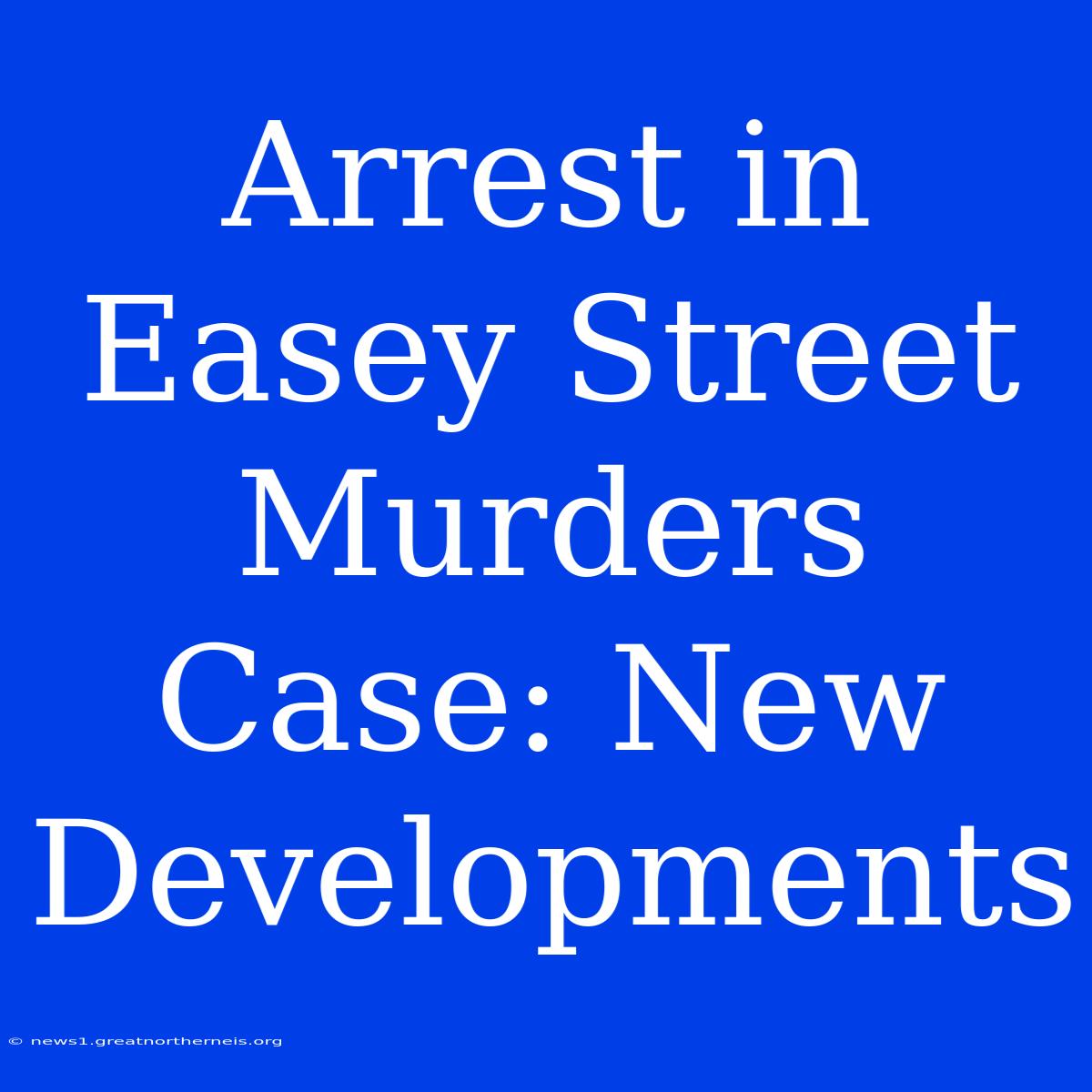 Arrest In Easey Street Murders Case: New Developments