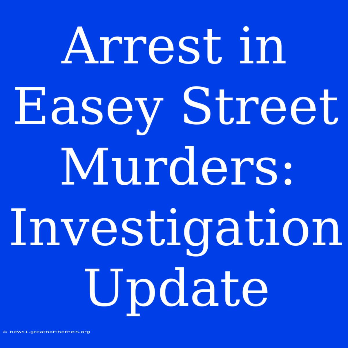 Arrest In Easey Street Murders: Investigation Update