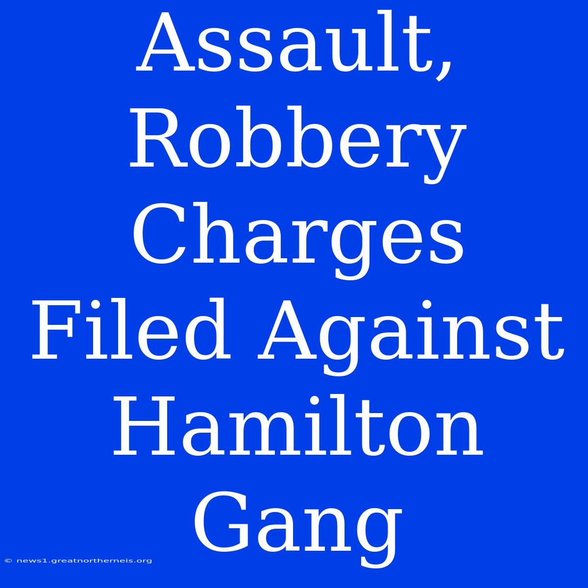 Assault, Robbery Charges Filed Against Hamilton Gang