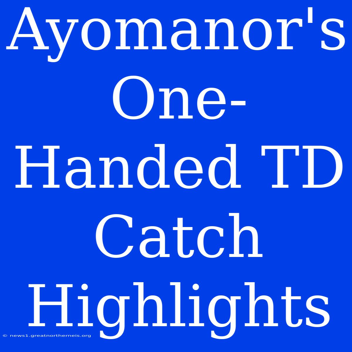 Ayomanor's One-Handed TD Catch Highlights