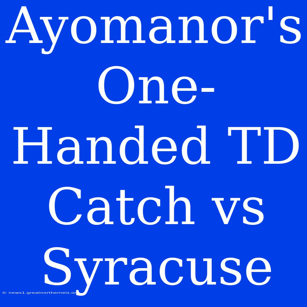 Ayomanor's One-Handed TD Catch Vs Syracuse