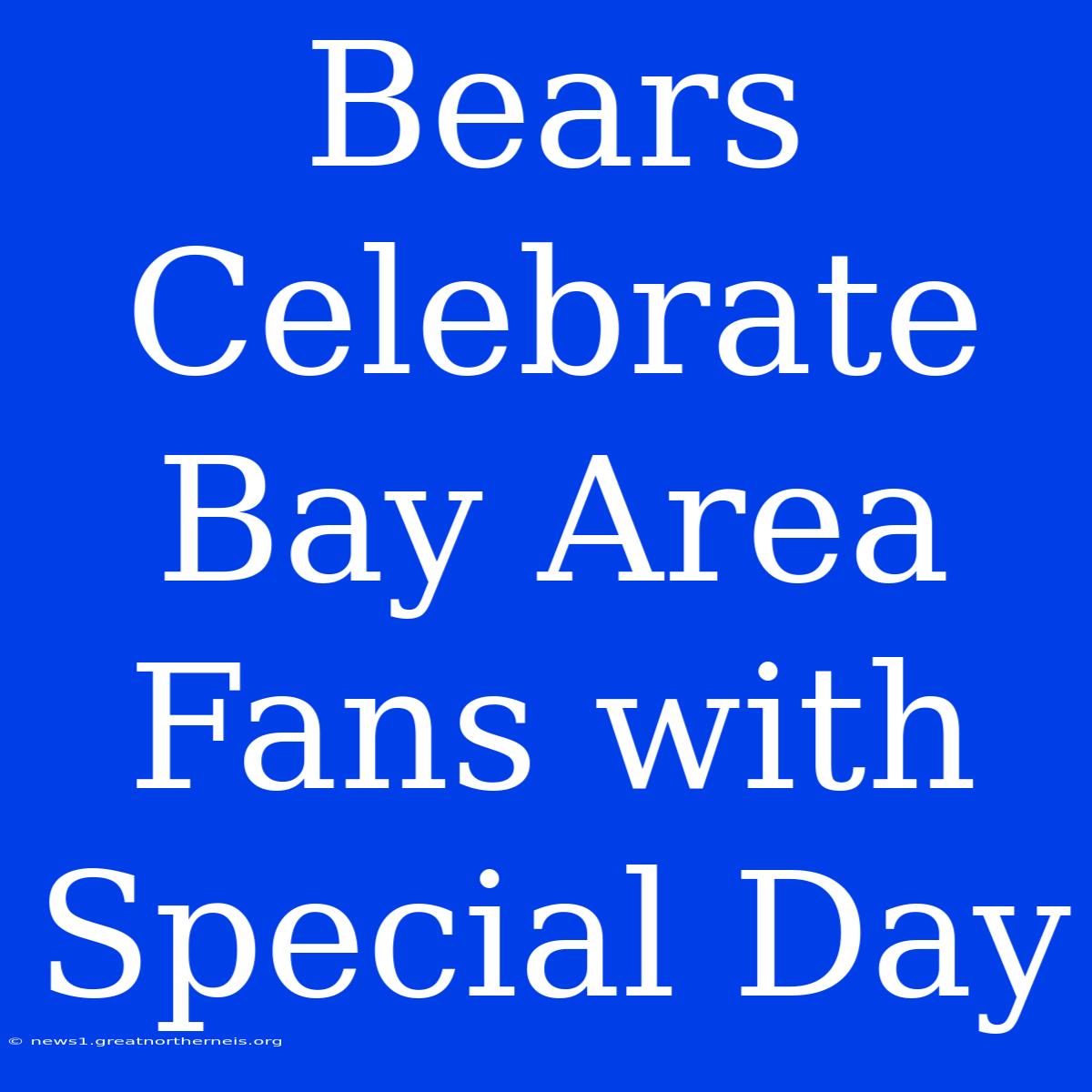 Bears Celebrate Bay Area Fans With Special Day