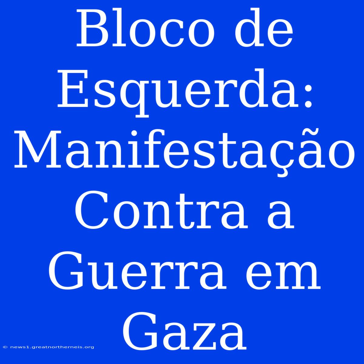 Bloco De Esquerda: Manifestação Contra A Guerra Em Gaza