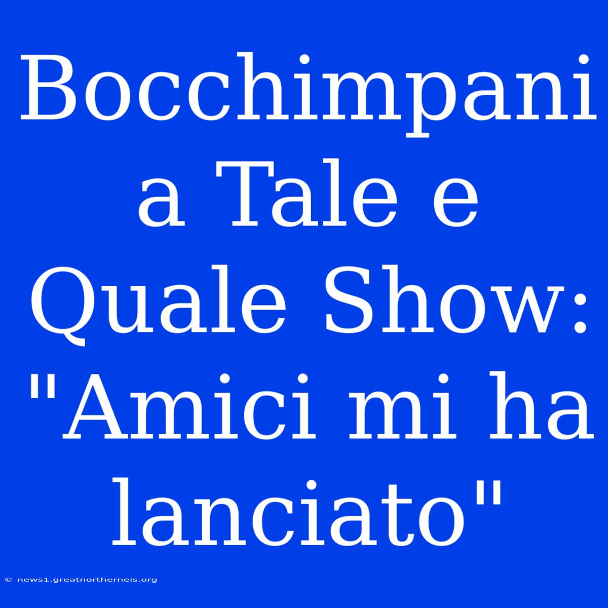 Bocchimpani A Tale E Quale Show: 