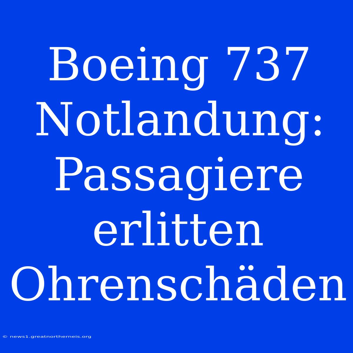 Boeing 737 Notlandung: Passagiere Erlitten Ohrenschäden