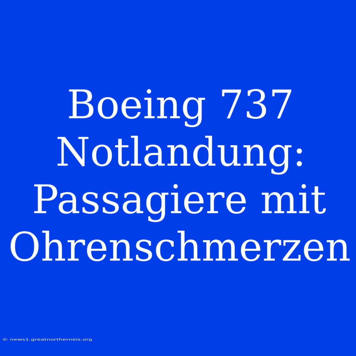 Boeing 737 Notlandung: Passagiere Mit Ohrenschmerzen