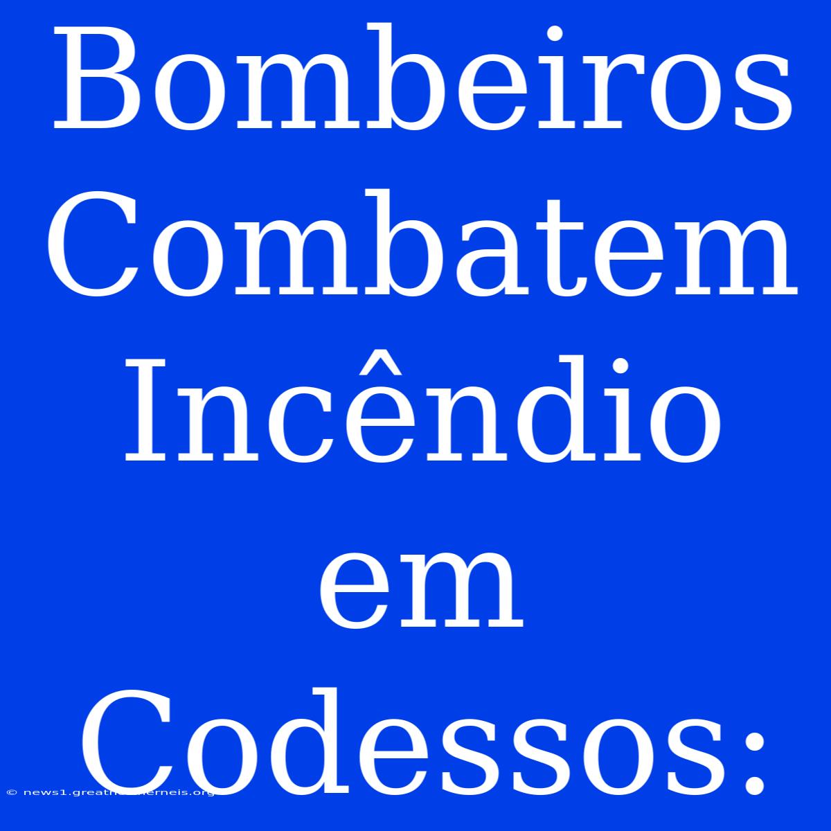 Bombeiros Combatem Incêndio Em Codessos: