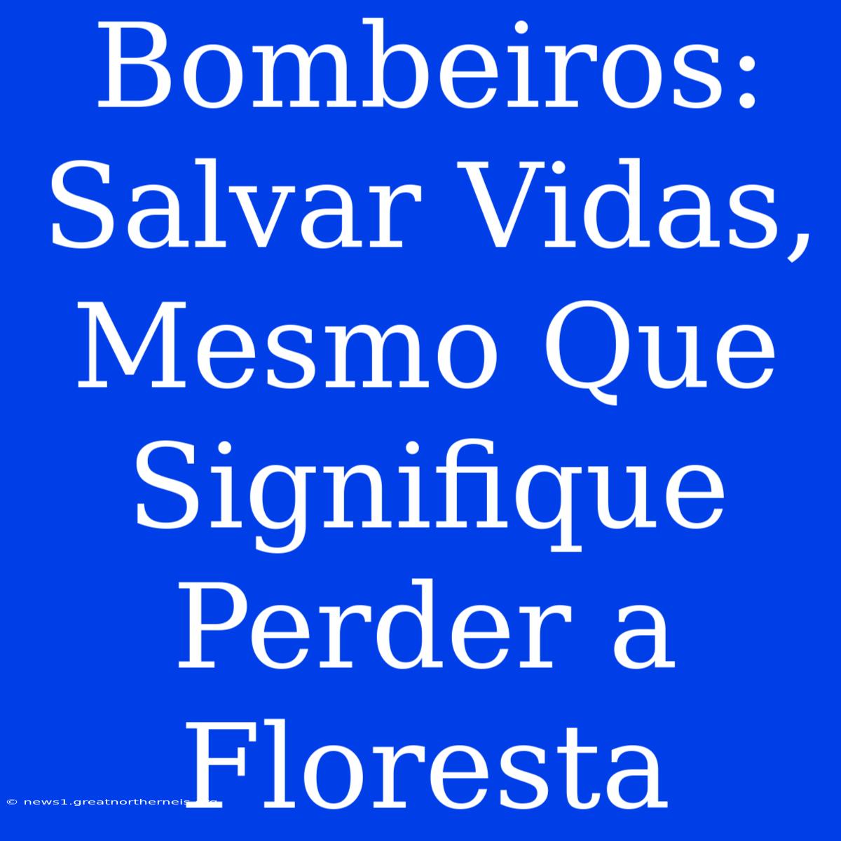 Bombeiros: Salvar Vidas, Mesmo Que Signifique Perder A Floresta