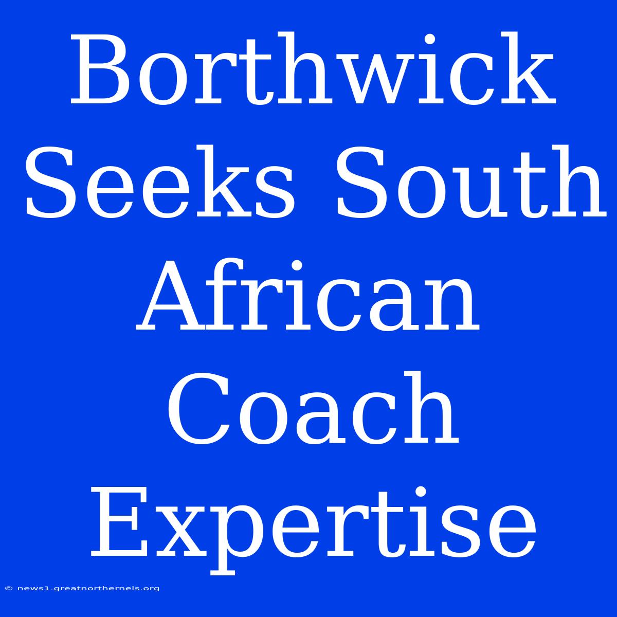 Borthwick Seeks South African Coach Expertise