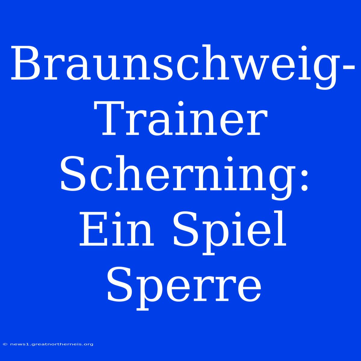 Braunschweig-Trainer Scherning: Ein Spiel Sperre