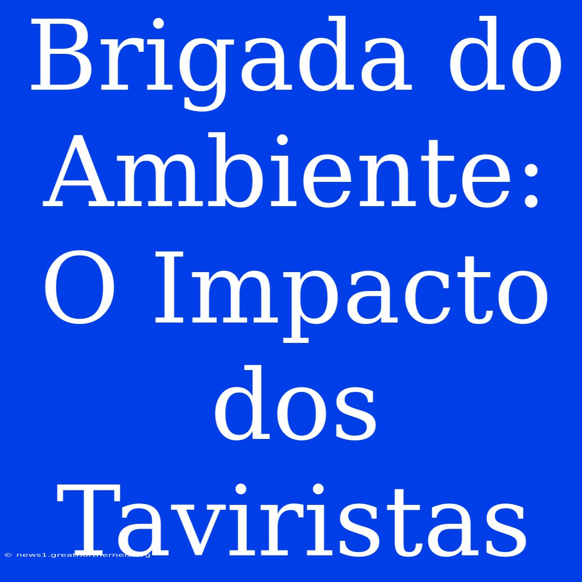 Brigada Do Ambiente: O Impacto Dos Taviristas