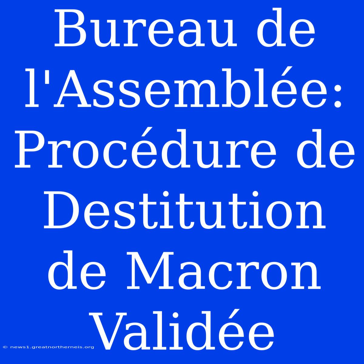 Bureau De L'Assemblée: Procédure De Destitution De Macron Validée