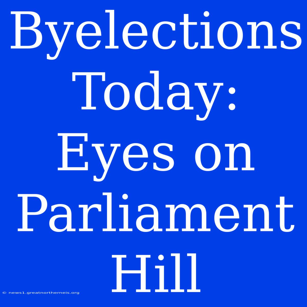 Byelections Today: Eyes On Parliament Hill