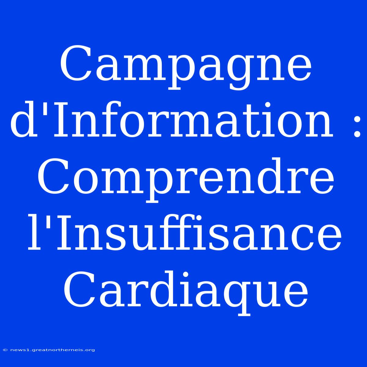 Campagne D'Information : Comprendre L'Insuffisance Cardiaque