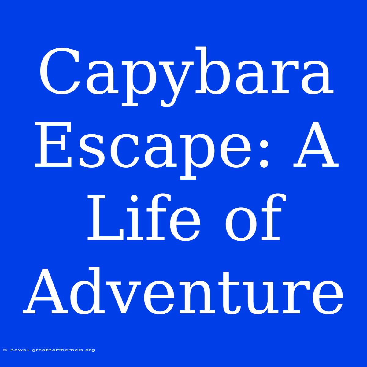 Capybara Escape: A Life Of Adventure