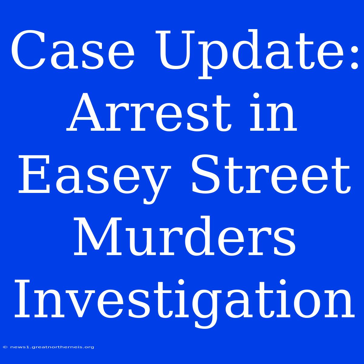 Case Update: Arrest In Easey Street Murders Investigation