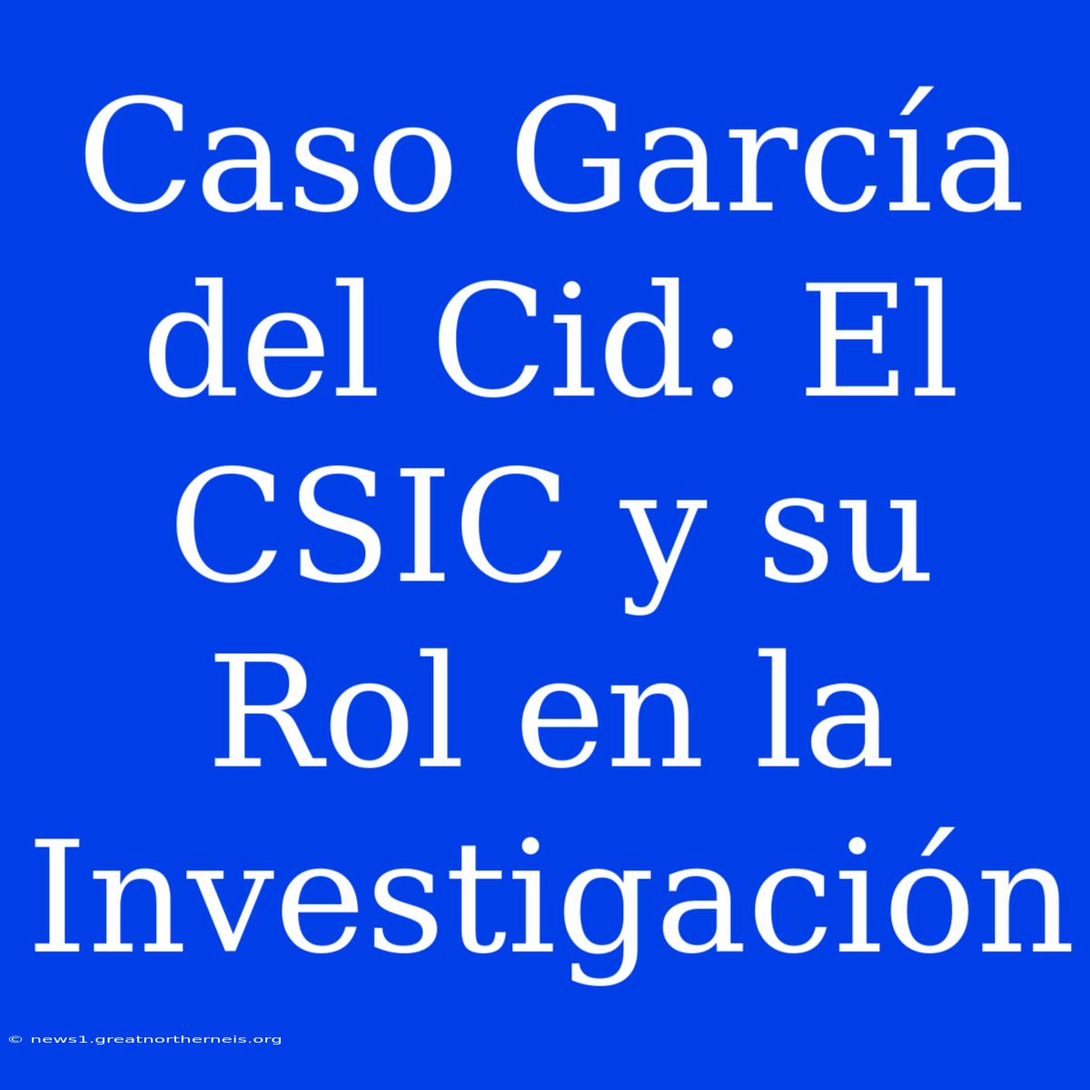 Caso García Del Cid: El CSIC Y Su Rol En La Investigación