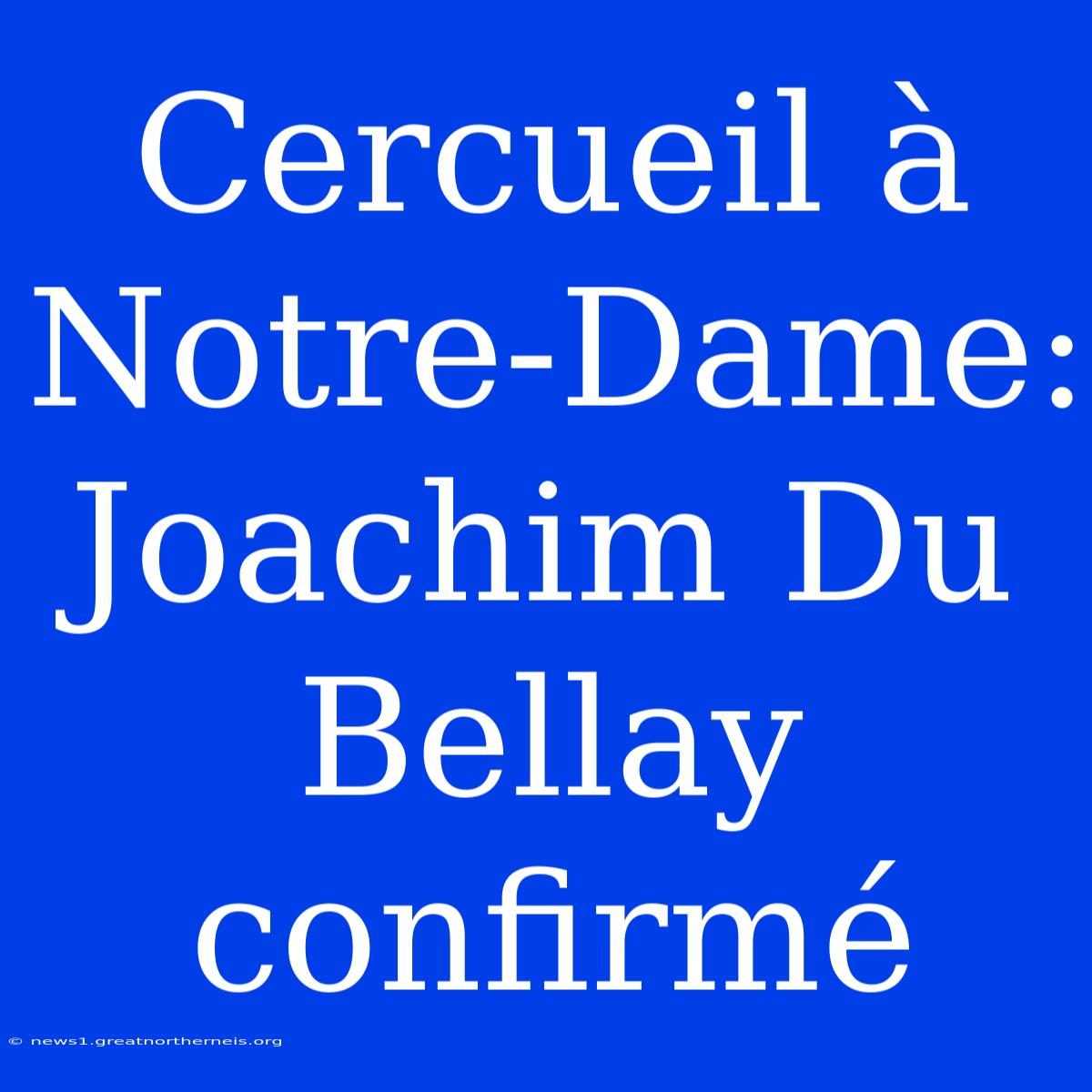 Cercueil À Notre-Dame: Joachim Du Bellay Confirmé