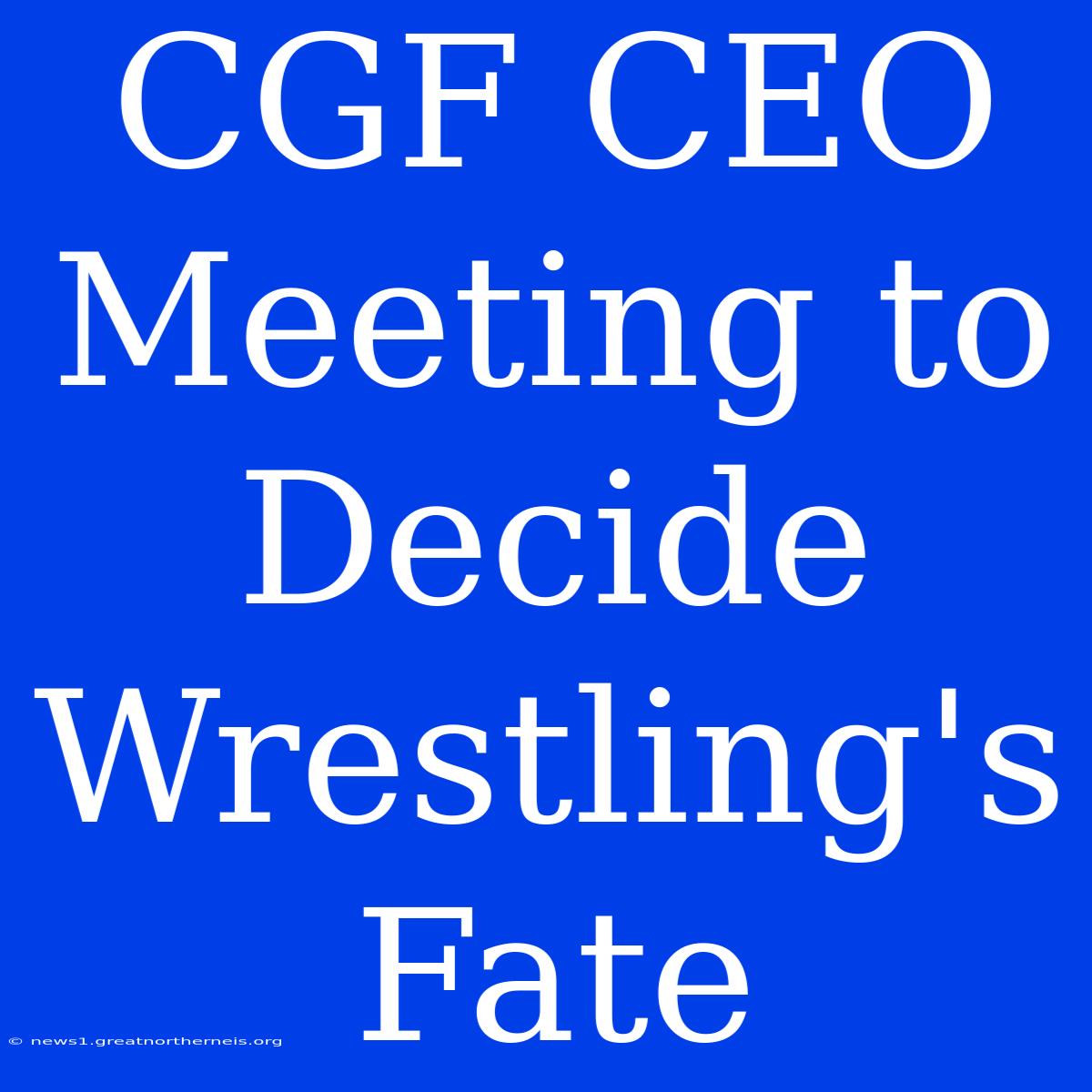 CGF CEO Meeting To Decide Wrestling's Fate