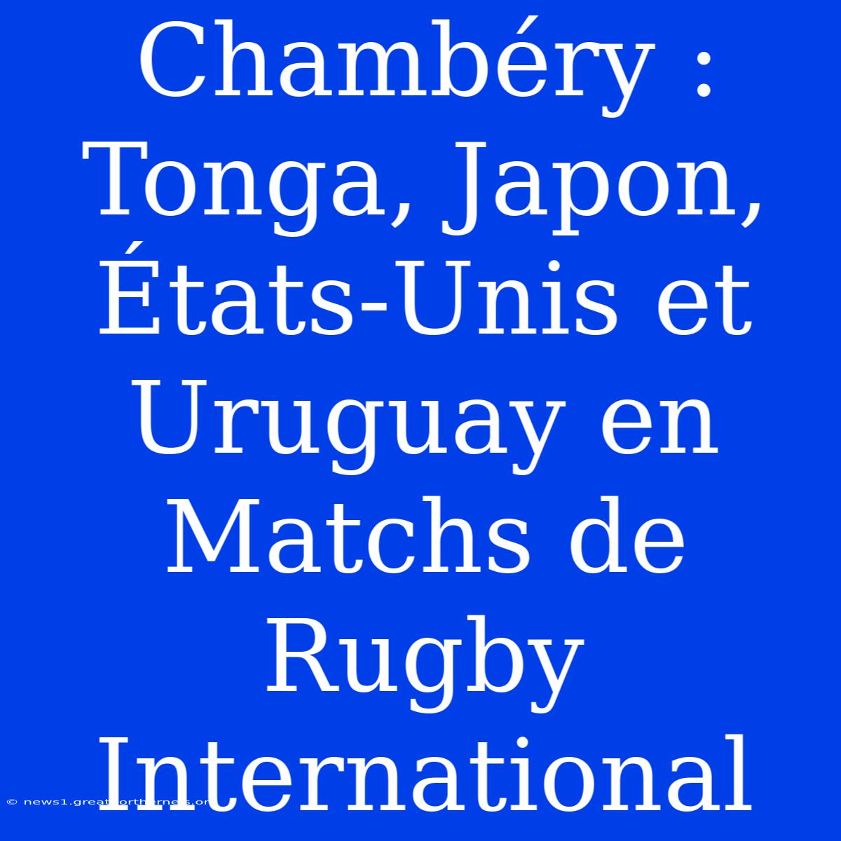 Chambéry : Tonga, Japon, États-Unis Et Uruguay En Matchs De Rugby International