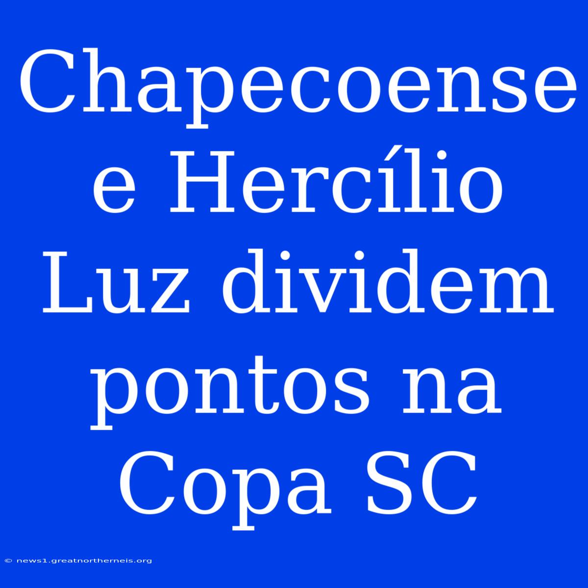 Chapecoense E Hercílio Luz Dividem Pontos Na Copa SC