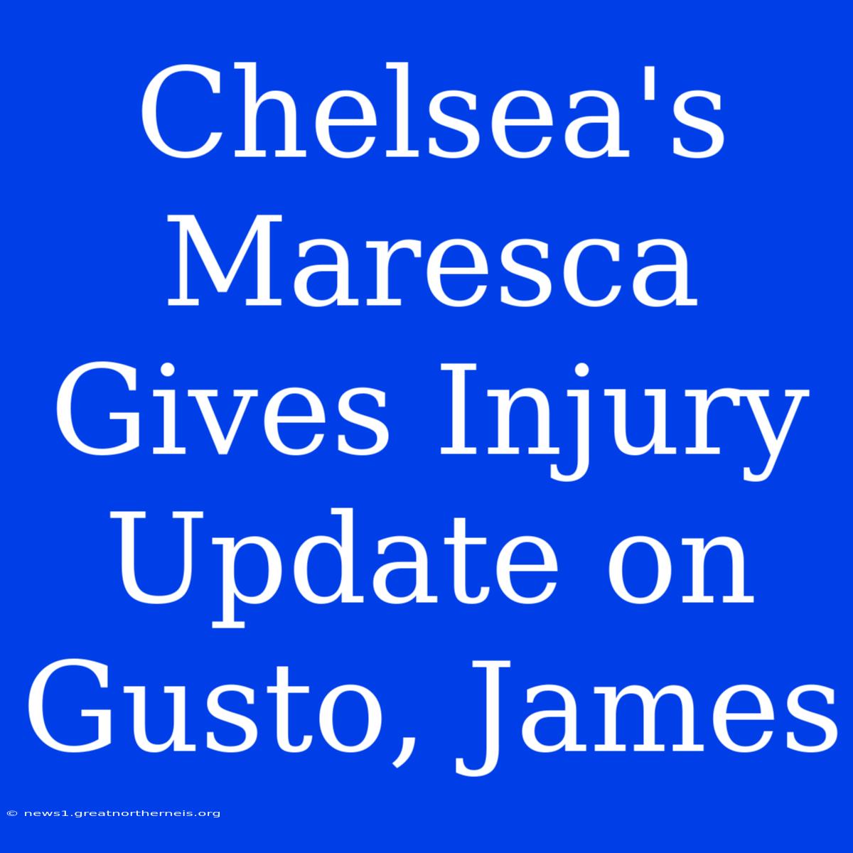 Chelsea's Maresca Gives Injury Update On Gusto, James