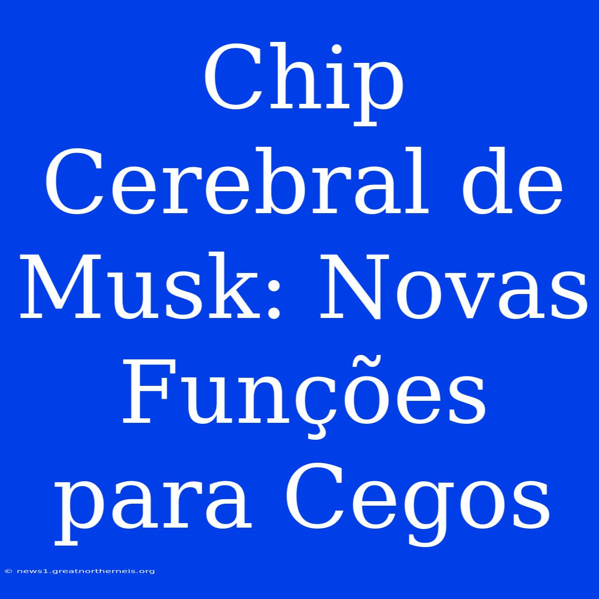 Chip Cerebral De Musk: Novas Funções Para Cegos