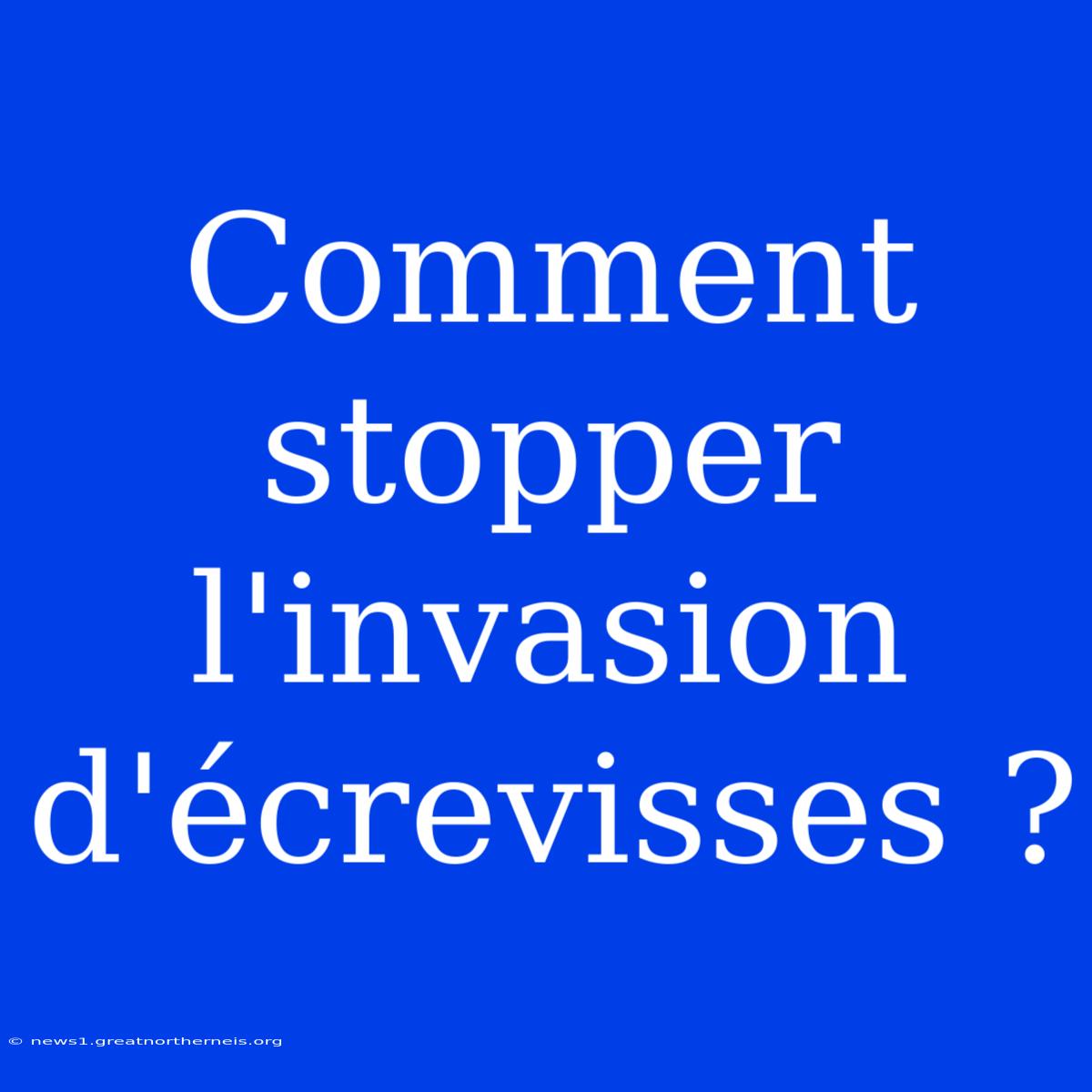 Comment Stopper L'invasion D'écrevisses ?