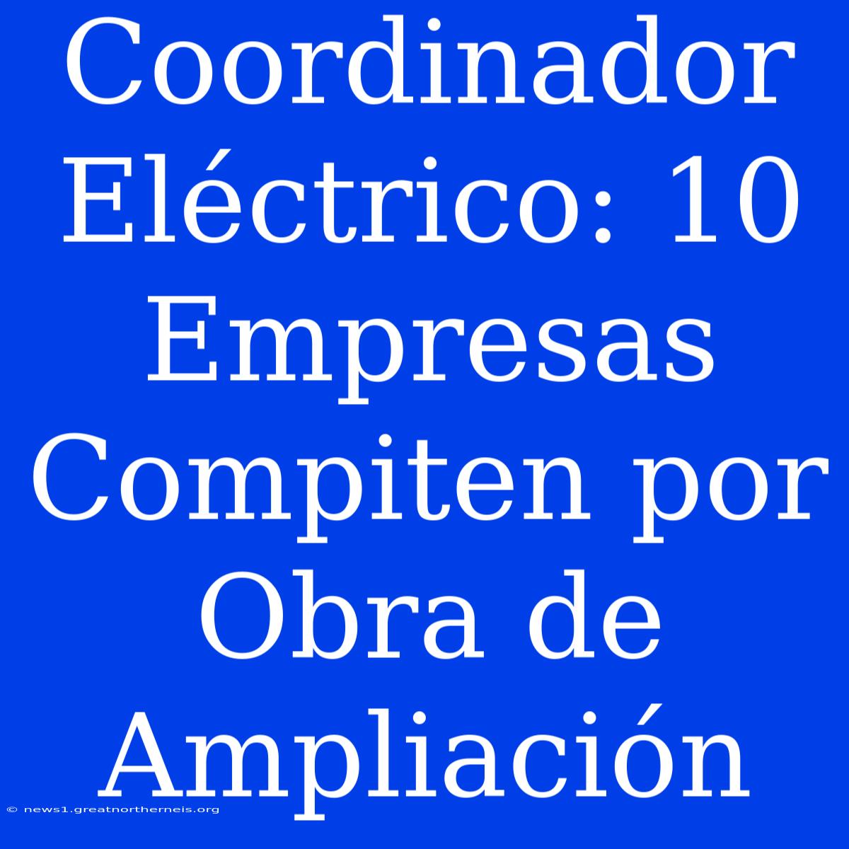 Coordinador Eléctrico: 10 Empresas Compiten Por Obra De Ampliación